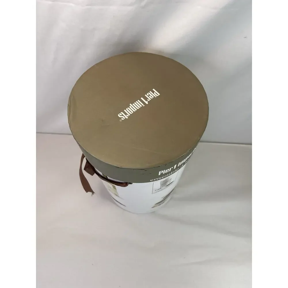 Pier 1 Imports White Porcelain Ceramic Fondue Set Chocolate Cheese Bowls Forks⁠